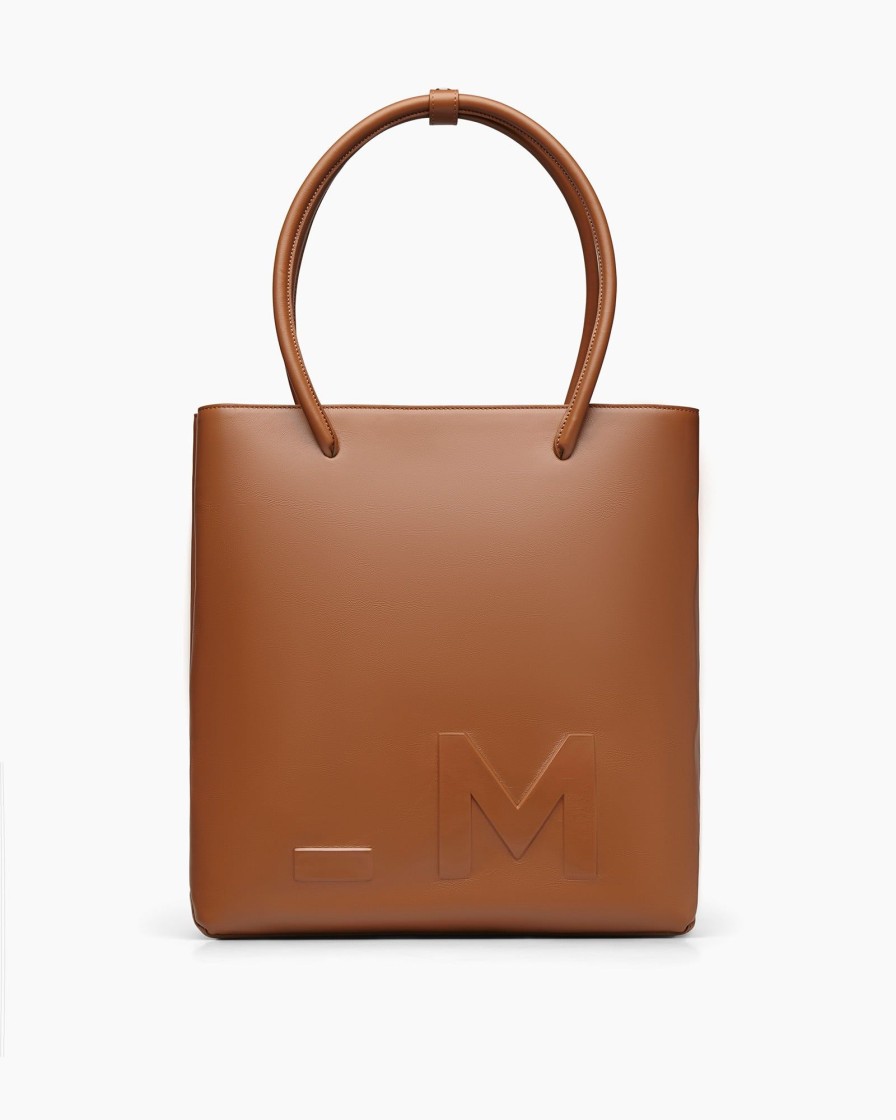 Borse E Accessori Malloni | Borsa Shopper Con Logo Marrone