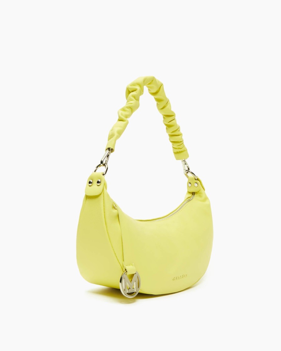 Borse E Accessori Malloni | Borsa Mezzaluna Con Tracolla Giallo