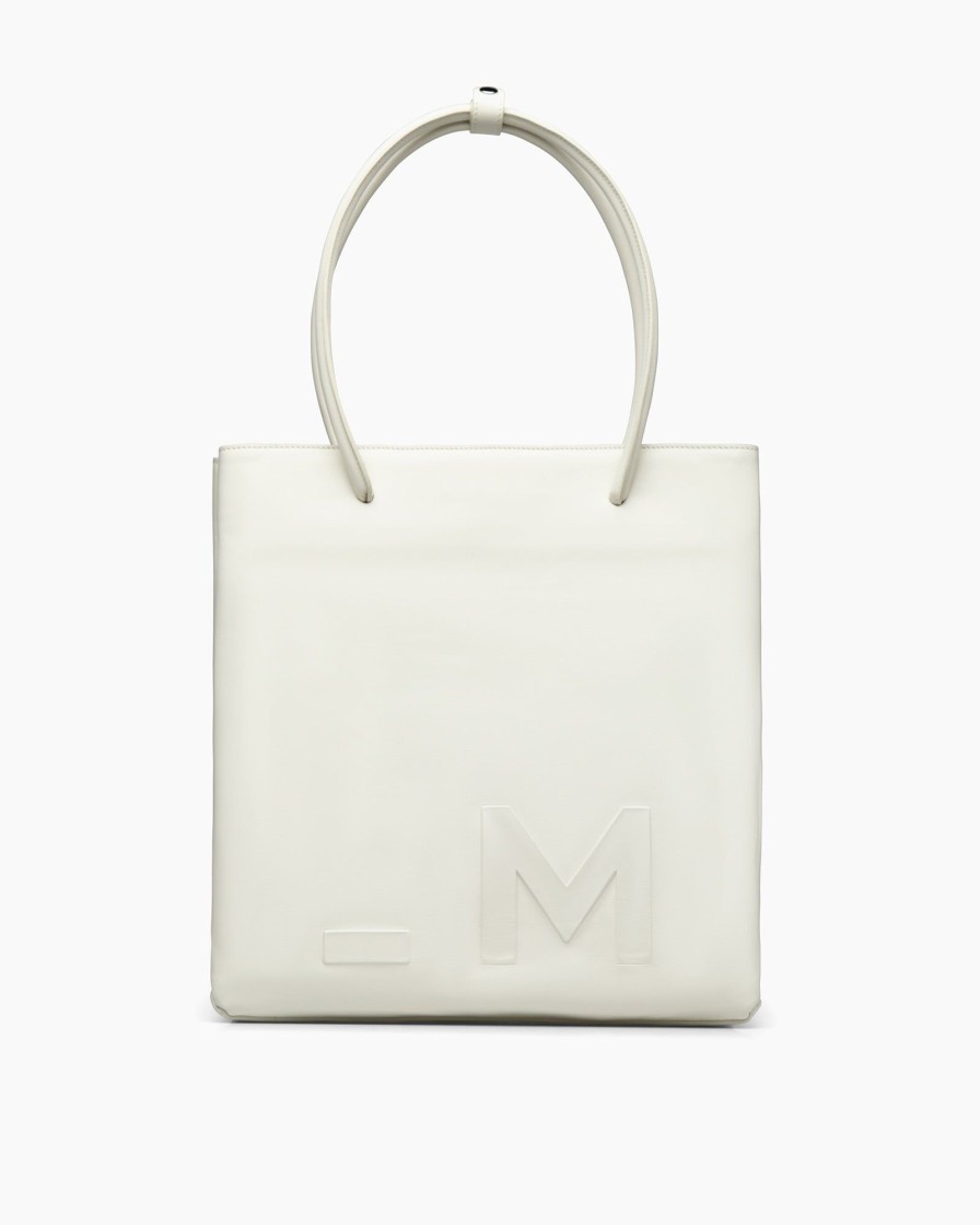 Borse E Accessori Malloni | Borsa Shopper Con Logo Bianco