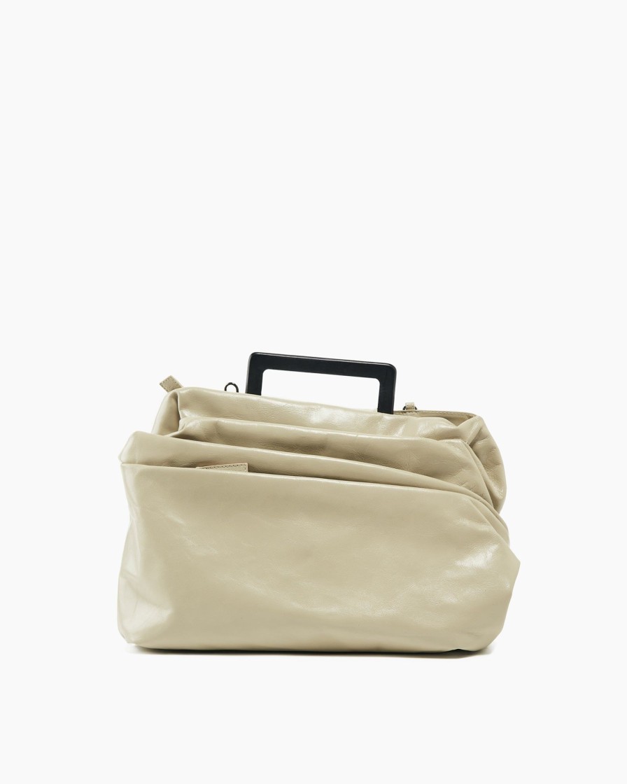 Borse E Accessori Malloni | Borsa A Mano Con Pieghe Beige