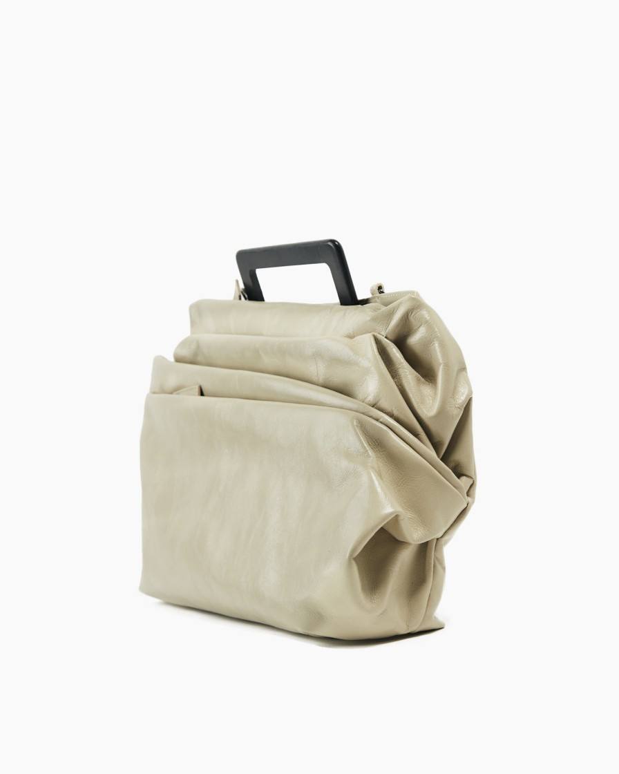 Borse E Accessori Malloni | Borsa A Mano Con Pieghe Beige