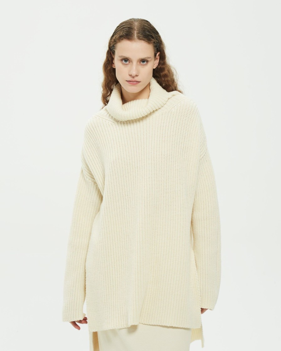 Vestiti Malloni | Maglione Lungo Beige