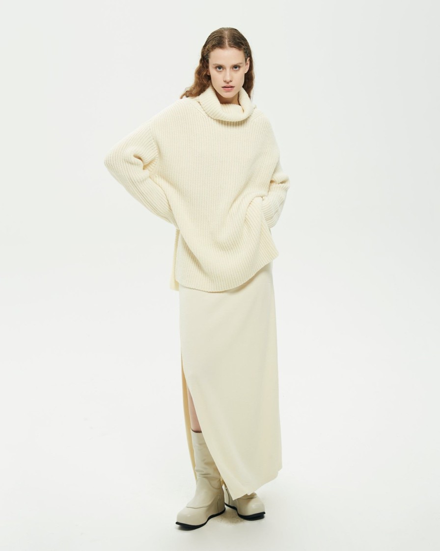 Vestiti Malloni | Maglione Lungo Beige