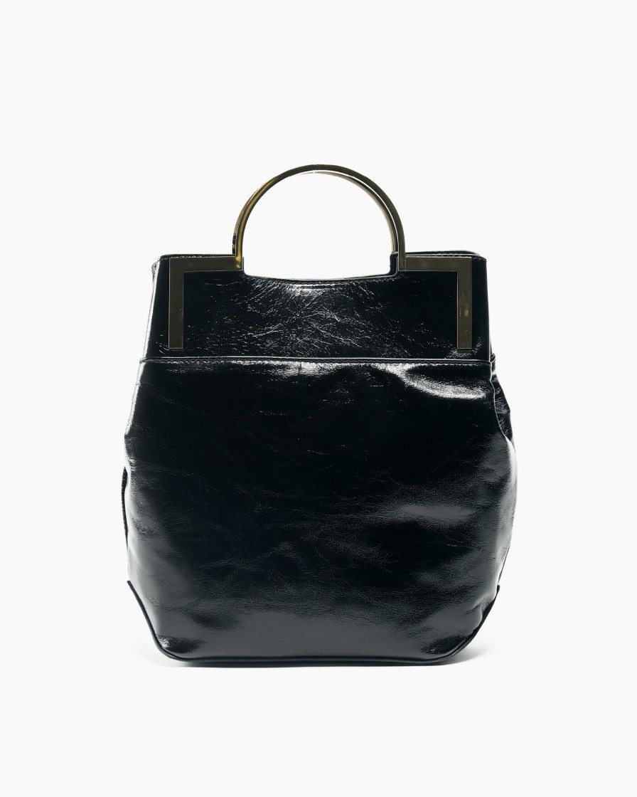 Borse E Accessori Malloni | Borsa Shopper In Pelle Nero