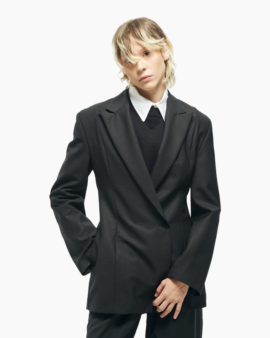 Vestiti Malloni | Blazer Dritto Nero