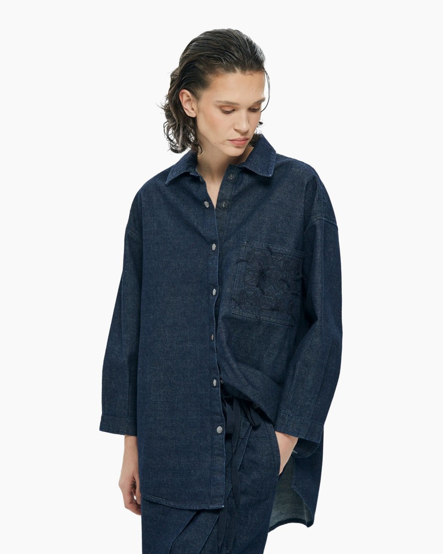 Vestiti Malloni | Camicia Oversize Blu