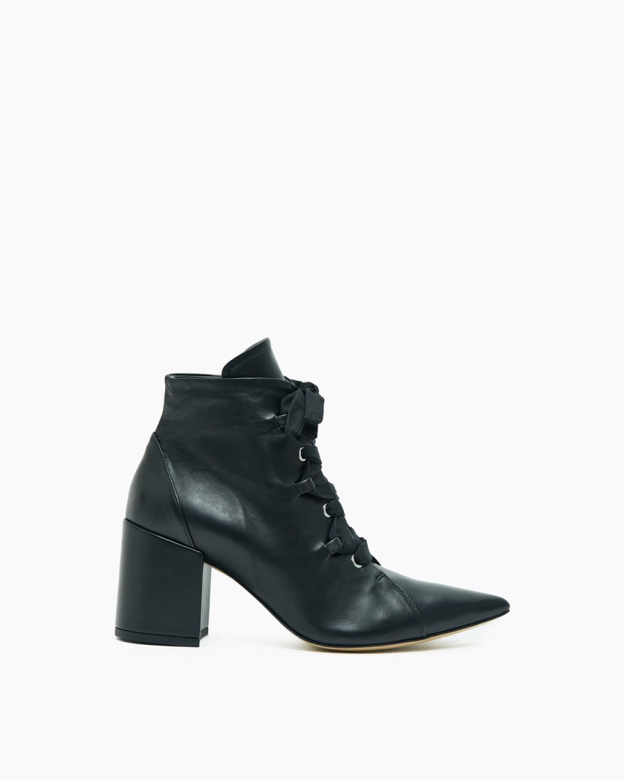 Calzature Malloni | Ankle Boots Con Lacci Nero