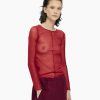 Vestiti Malloni | Maglia In Tulle Rosso