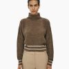 Vestiti Malloni | Maglione Cropped Marrone