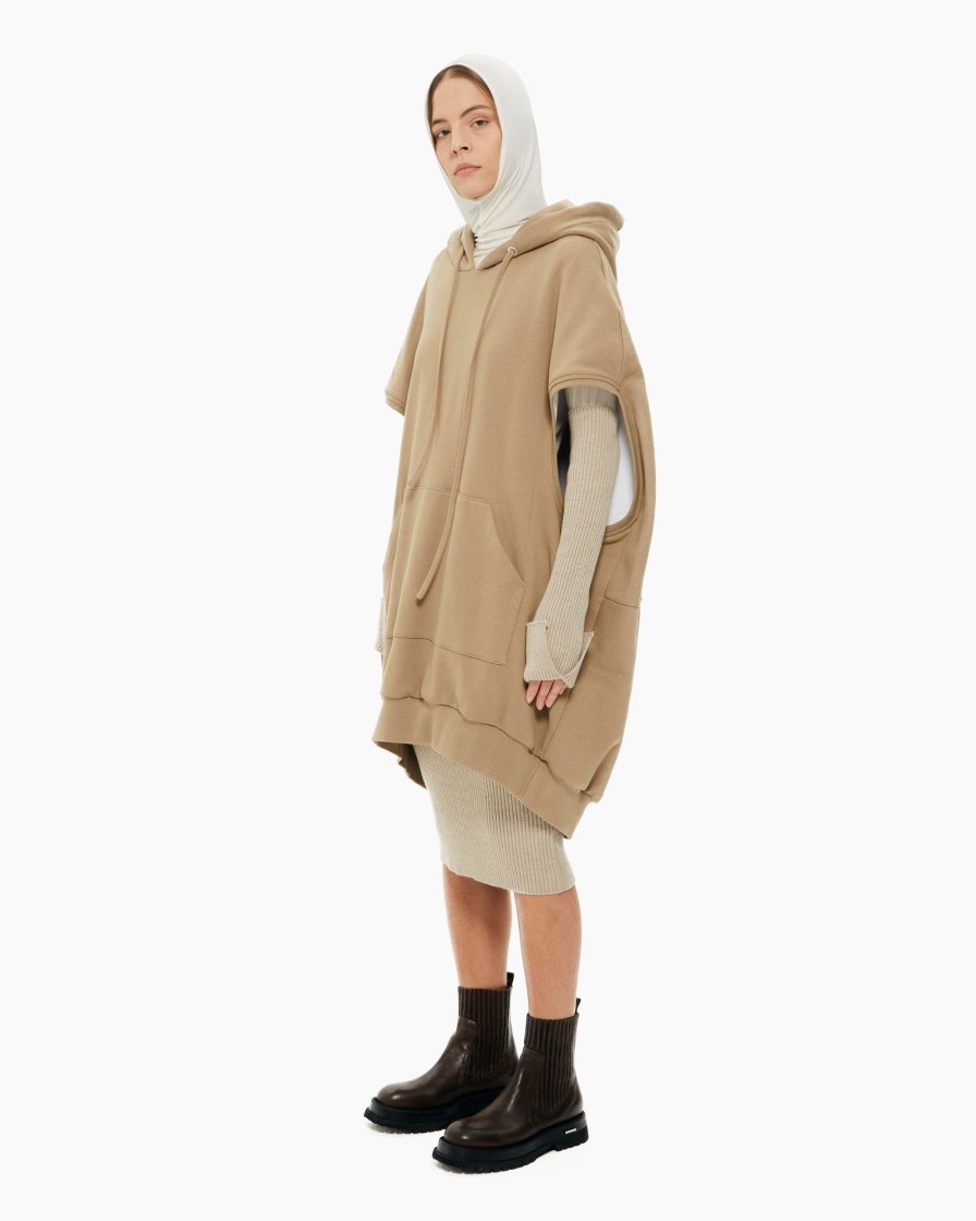 Vestiti Malloni | Felpa Smanicata Oversize Beige